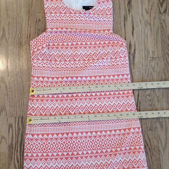 AQUA ORANGE WHITE SLEEVELESS KNIT SHEATH DRESS SIZE SMALL FULLY LINED - Picture 9 of 9
